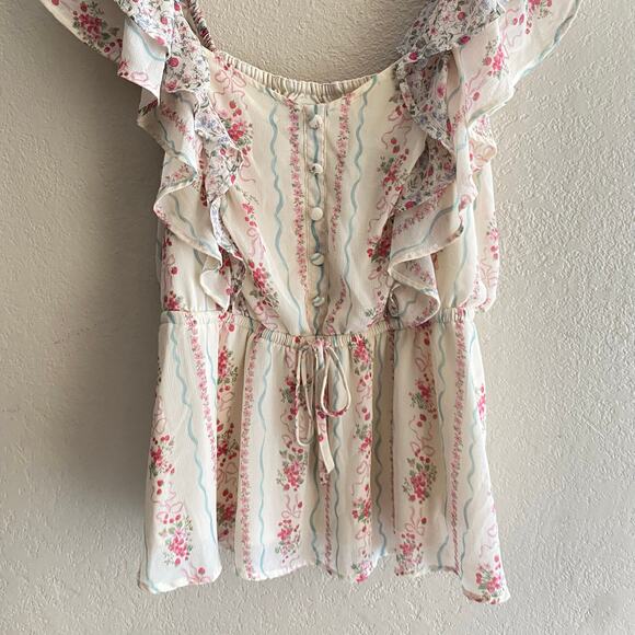 Torrid Ruffle Cinched Blouse women’s size 1X (14-16) - Picture 3 of 8